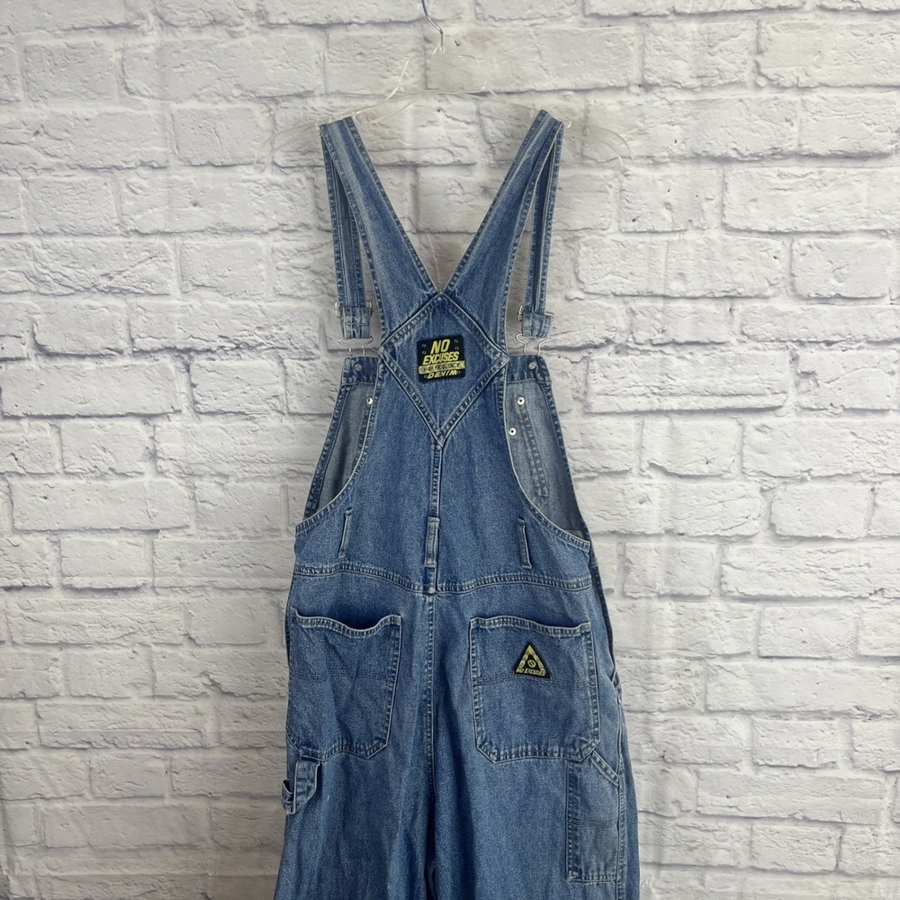 Vintage 90s No Excuses Denim Indie Streetwear Thrashed Overalls Size M READ - Picture 13 of 16